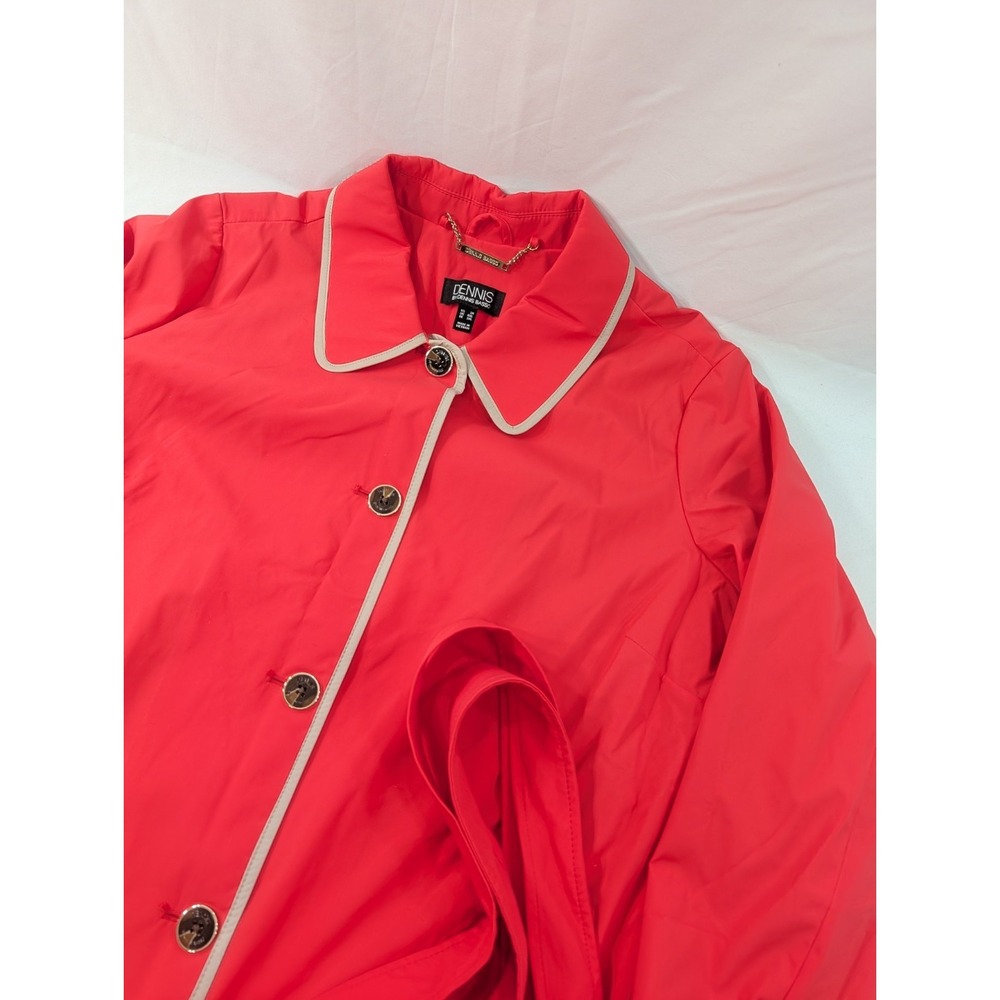Dennis Basso Pink Long Trench Coat Size 3X With Waistband